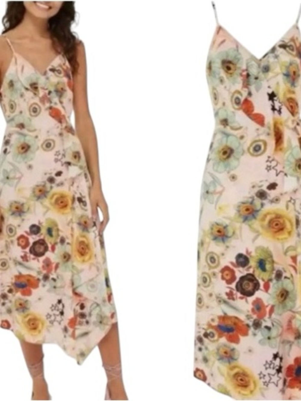 Topshop Star Power Ruffle Wrap Slip Dress pink midi dress floral Graduation